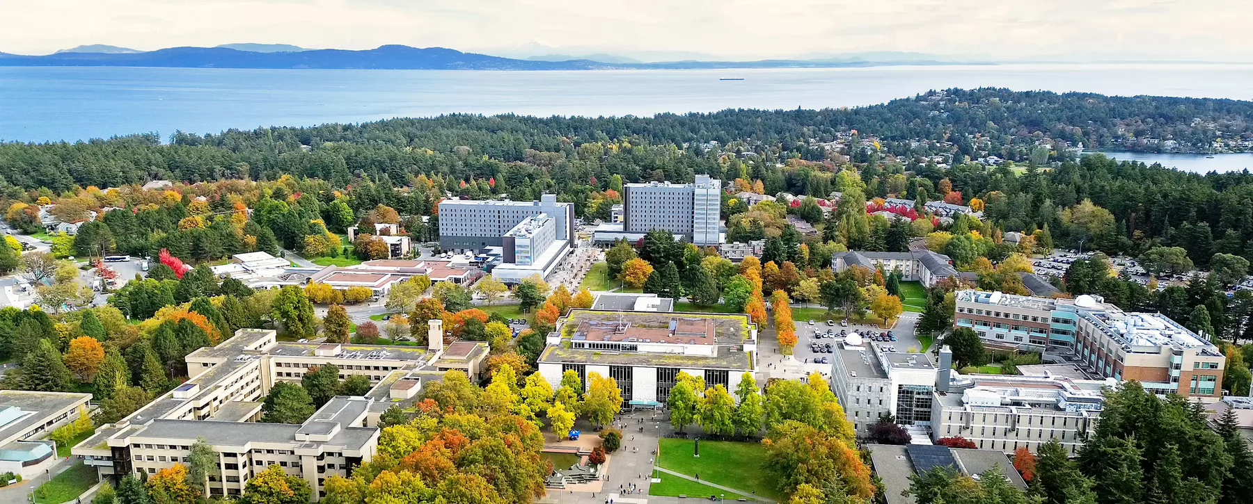 Aerial view of the University of Victoria campus